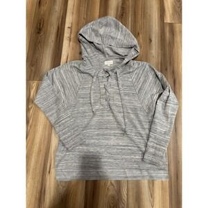 Lucky Brand Women's XS Gray Boho Renaissance Hoodie Shirt Heathered  Lace Up